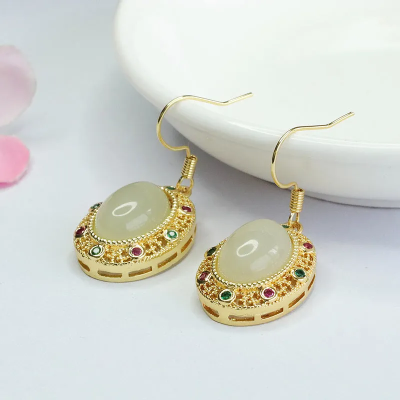 White Jade Fortune's Favor Earrings