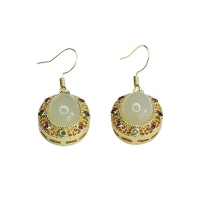 White Jade Fortune's Favor Earrings