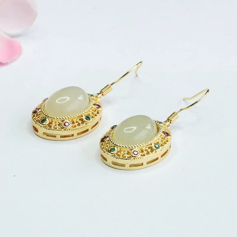 White Jade Fortune's Favor Earrings