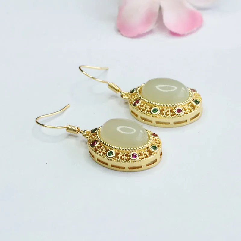 White Jade Fortune's Favor Earrings