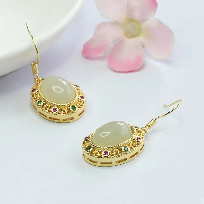 White Jade Fortune's Favor Earrings