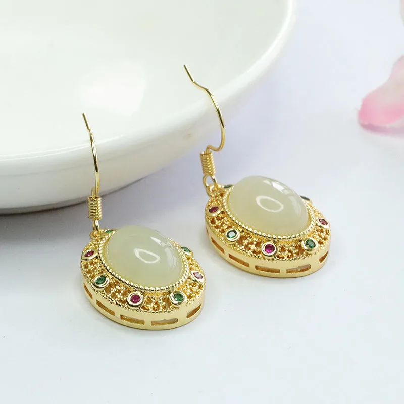 White Jade Fortune's Favor Earrings