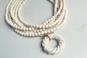 White Pendant Beaded Boho Stone Statement Necklace - Ultimo