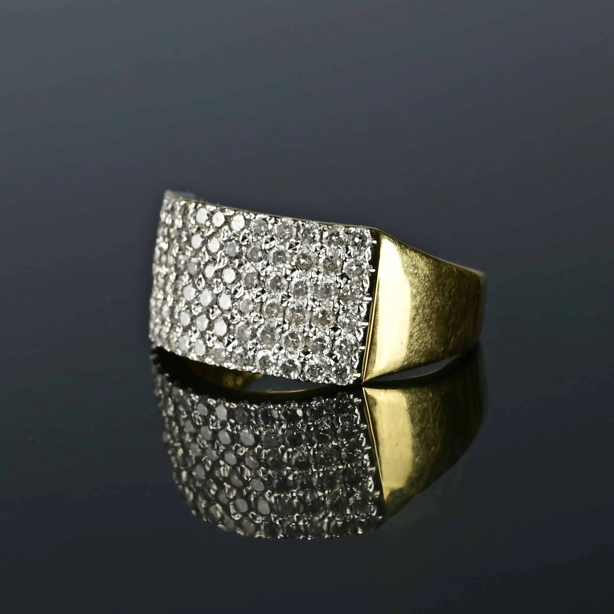 Wide Six Row Half Hoop Diamond Band Ring in 14K Gold