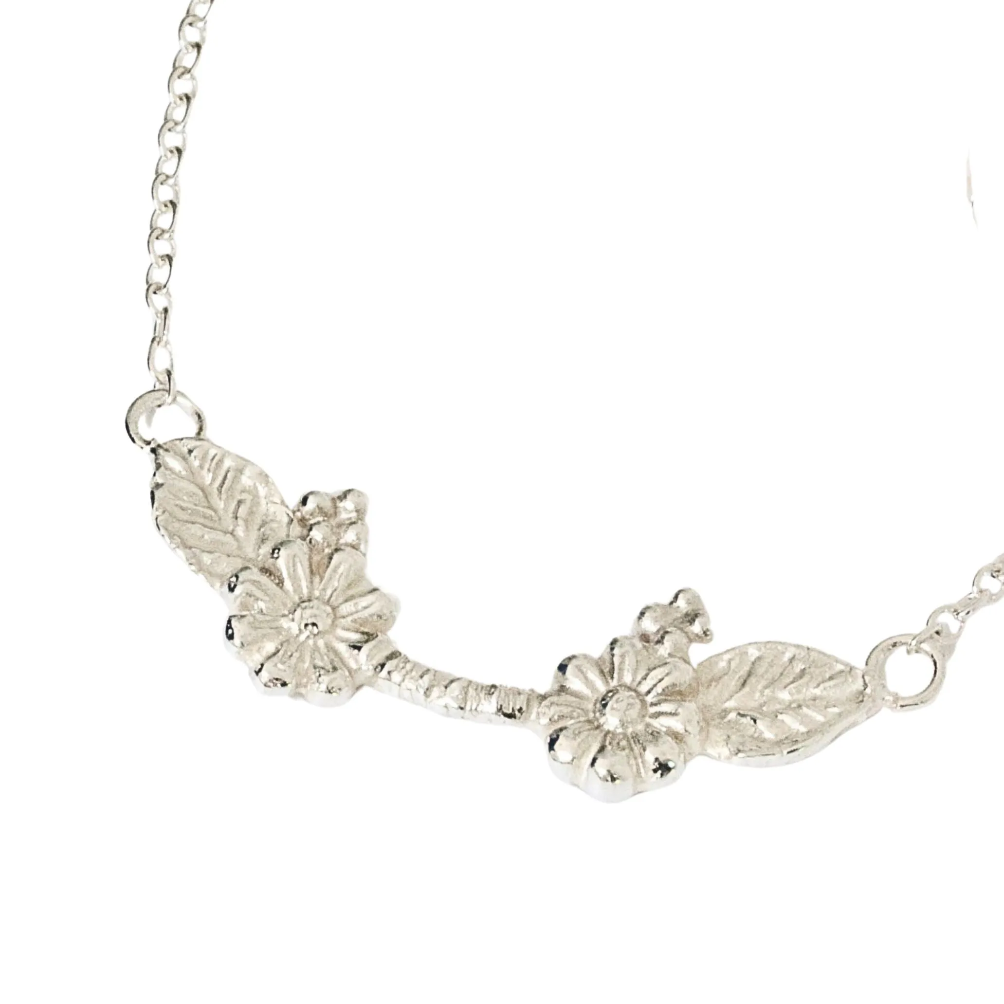 Wildflower Daisy Necklace, Silver Woodland Flower Necklace