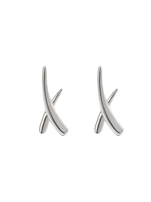 X Stud Earrings, 925 Sterling Silver Everyday Waterproof Hypoallergenic Earrings