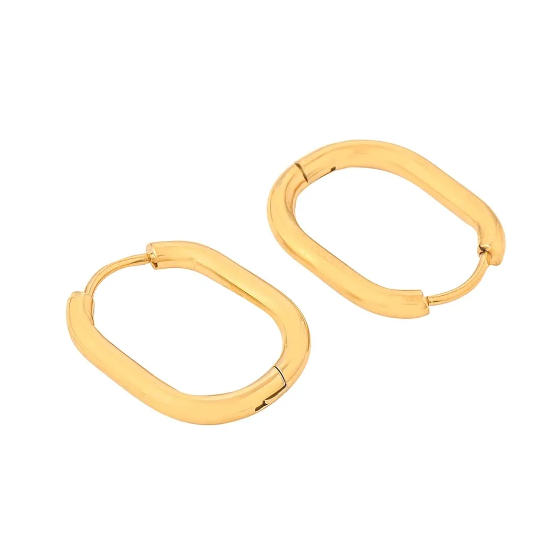 Yellow Chimes Earrings for Women and Girls Fashion Golden Hoop Earrings for Women | Gold Plated Stainless Steel Geometry Statement Hoop Earrings | Birthday Gift for Girls and Women