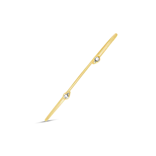 Yellow Gold & Diamond Teardrop Bangle Bracelet