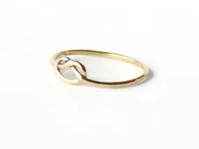 Yellow gold knot ring • Solid 14k gold tie the knot ring • Gold promise ring