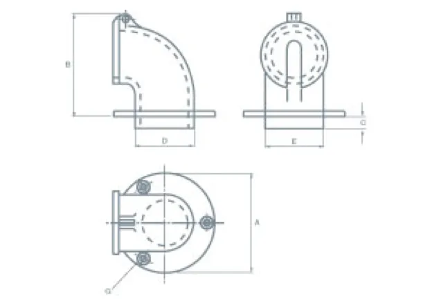 YS Right Angle Chain Pipe  105mm