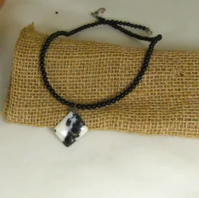 Zebra Jasper & Black Onyx Gemstone Bead Necklace